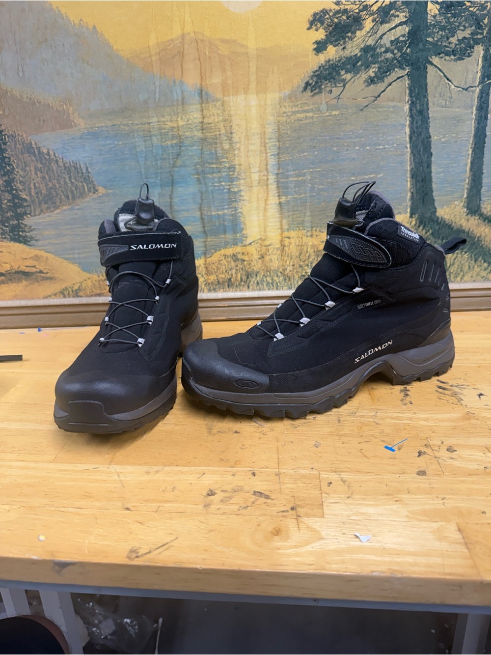Salomon Deemax TS WP winter boot soft shell, hook and loop waterproof Sz 10.5